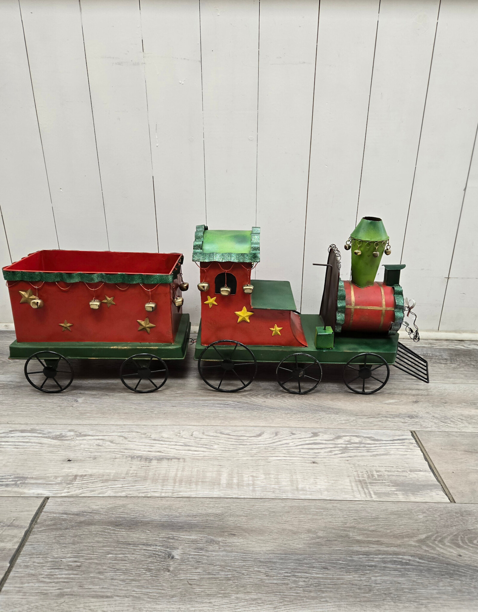 2-Piece Metal Train Christmas Decor - 36"