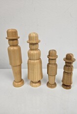 Handmade Wooden Turned Family of 4 w/Tree