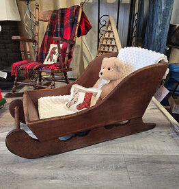 Vintage Wooden Sleigh w/Metal Runners