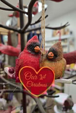 Resin Cardinal Ornament - Our 1st Christmas