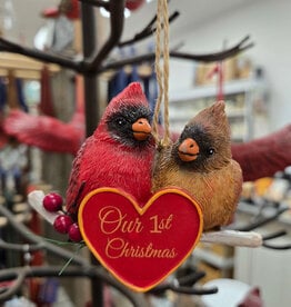 Resin Cardinal Ornament - Our 1st Christmas