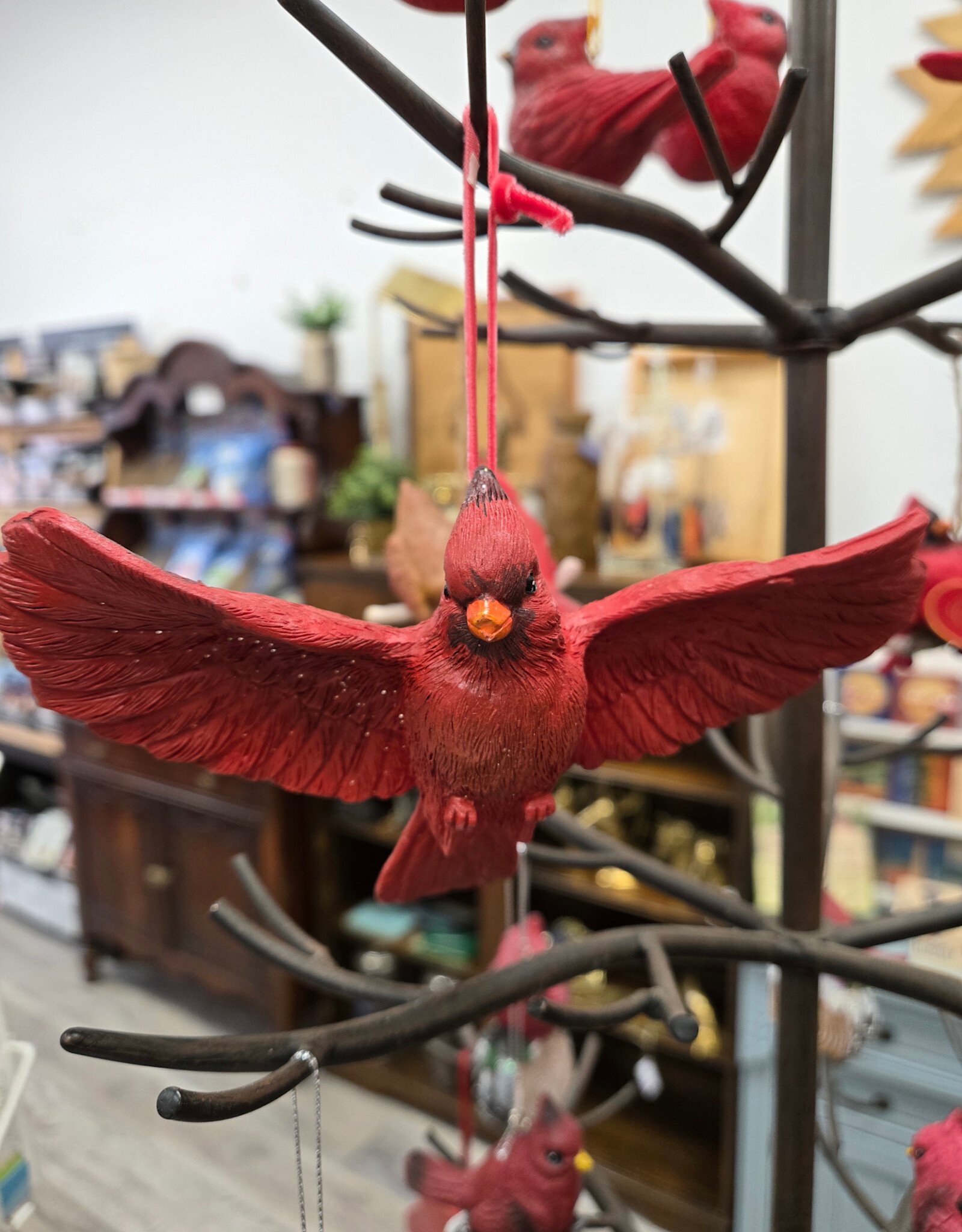 Resin Cardinal Ornament - flying