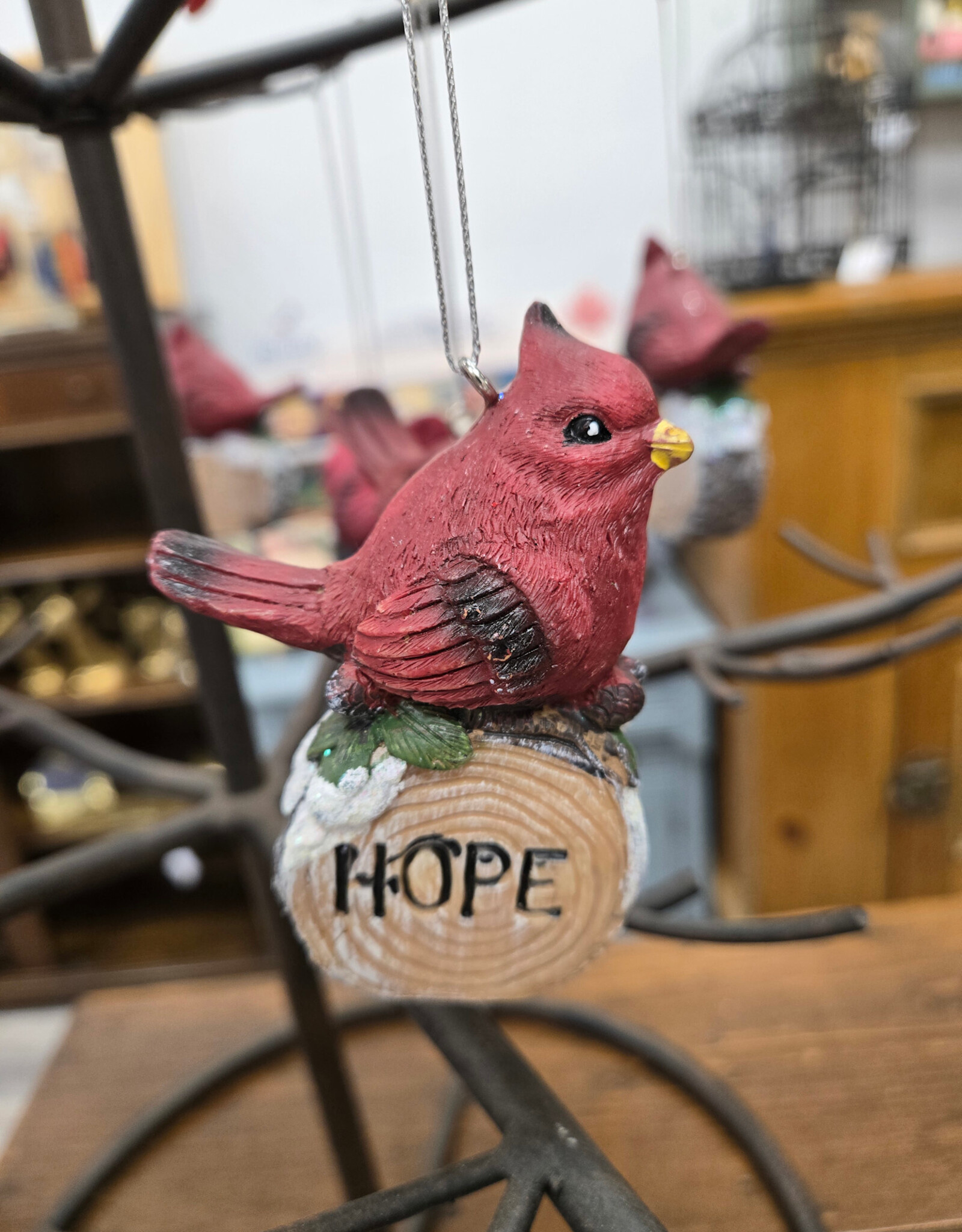 Resin Cardinal Ornament - Hope