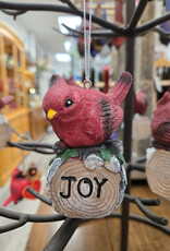 Resin Cardinal Ornament - Joy