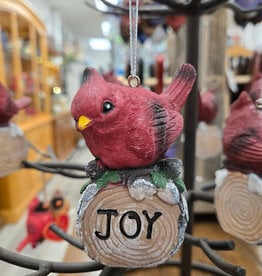 Resin Cardinal Ornament - Joy