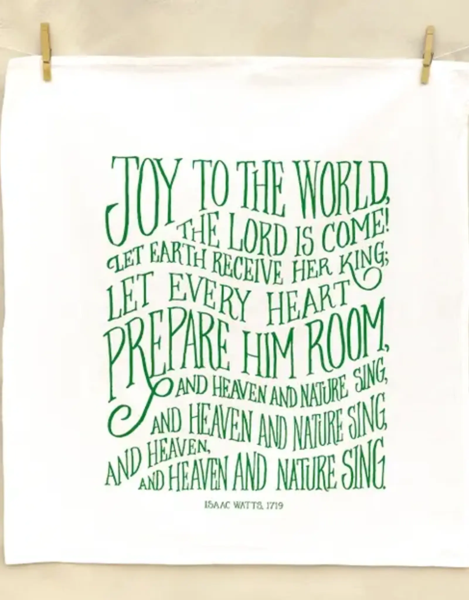 Joy to the World Christmas Hymn Tea Towel