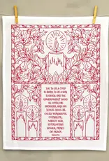 For to Us a Child Is Born Christmas Hymn Tea Towel