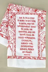 For to Us a Child Is Born Christmas Hymn Tea Towel