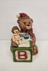 Vintage Christmas Teddy Bear Music Box