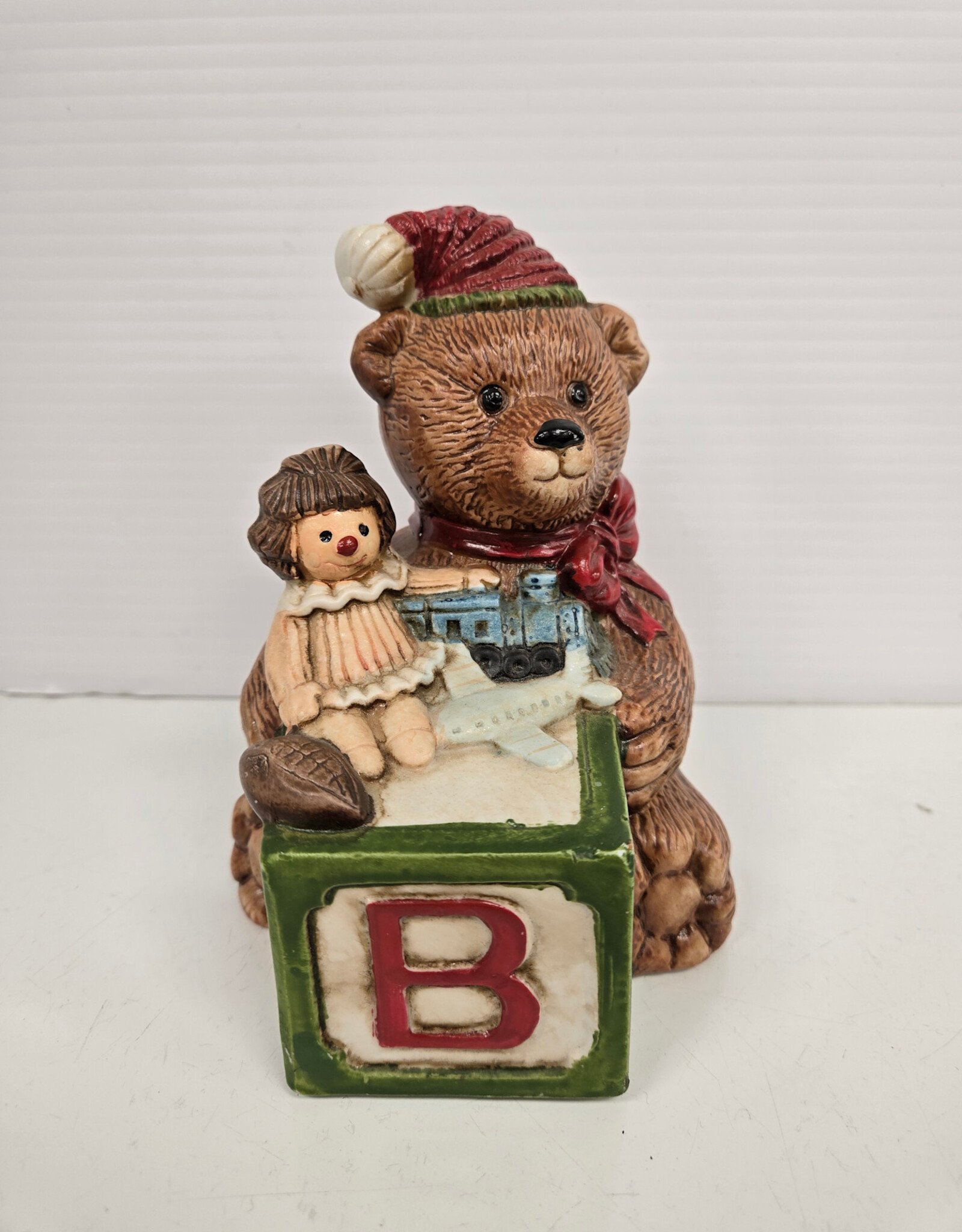 Vintage Christmas Teddy Bear Music Box
