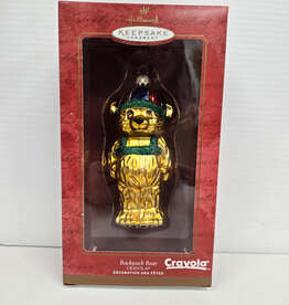 Hallmark Keepsake Backpack Bear Crayola Blown Glass - 2000
