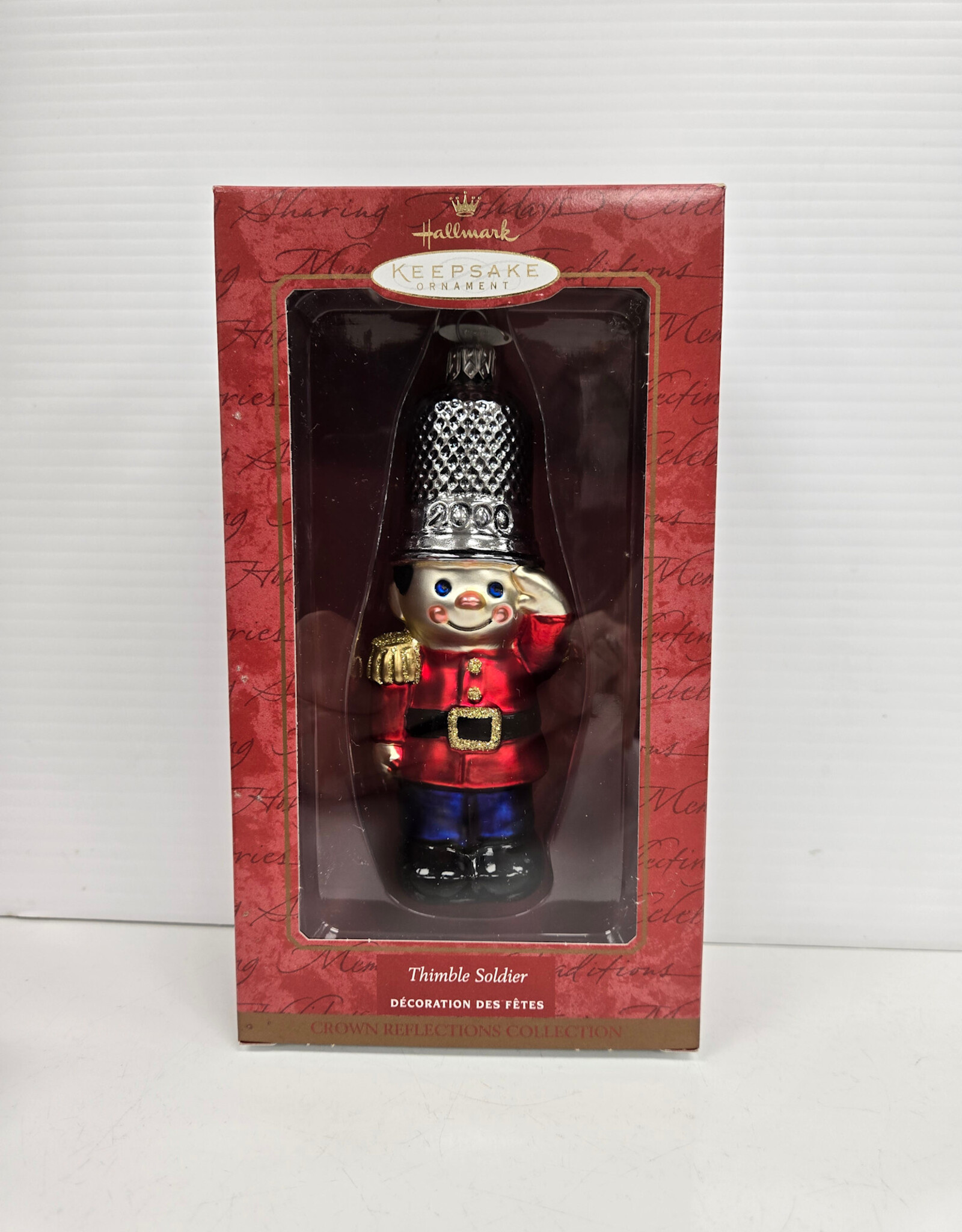 Hallmark Keepsake Thimble Soldier Blown Glass - 2000