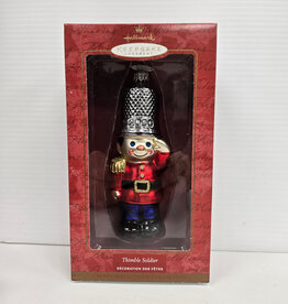 Hallmark Keepsake Thimble Soldier Blown Glass - 2000