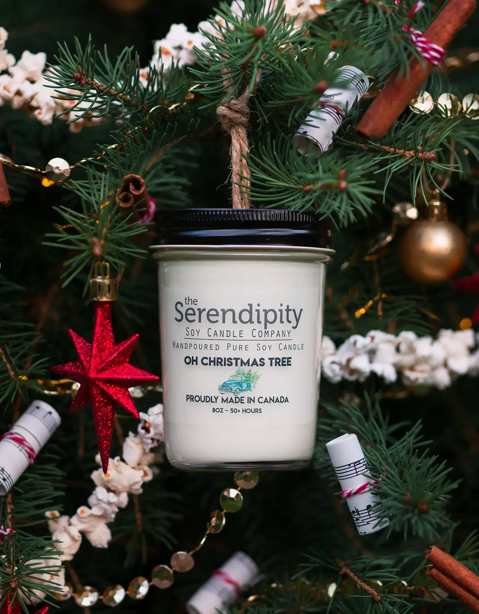 Serendipity Soy Candles 8oz Jar Candle - Oh Christmas Tree