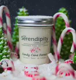 Serendipity Soy Candles 8oz Jar Candle - Candy Cane Forest