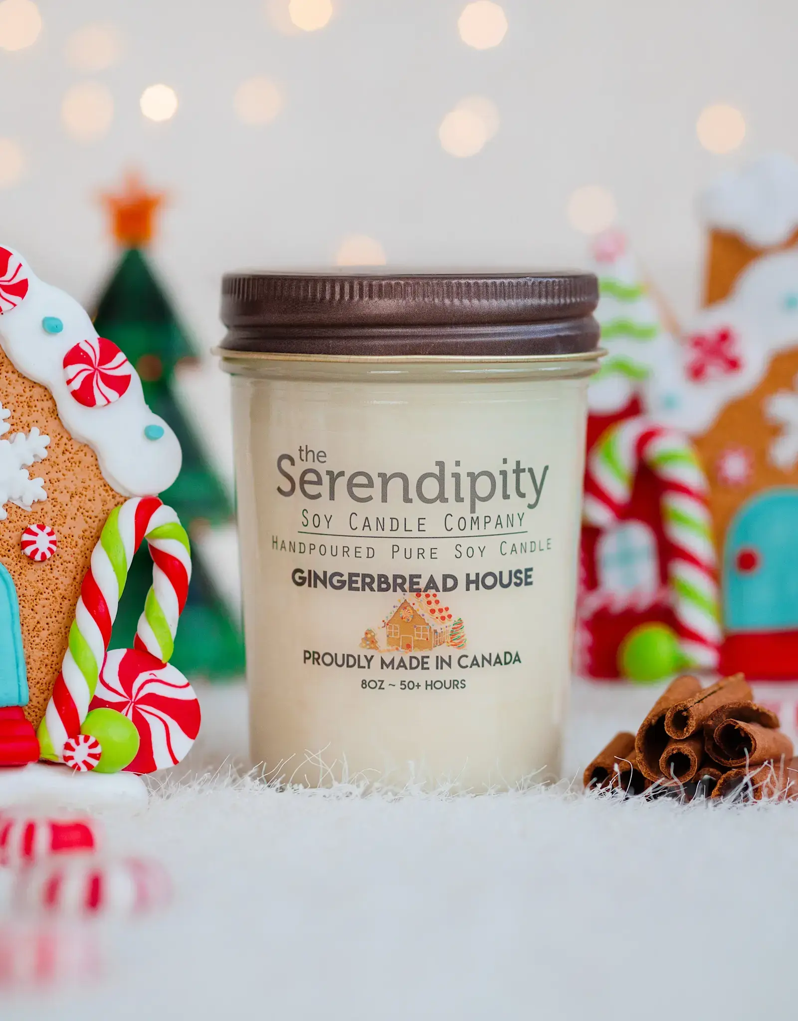 Serendipity Soy Candles 8oz Jar Candle - Gingerbread House