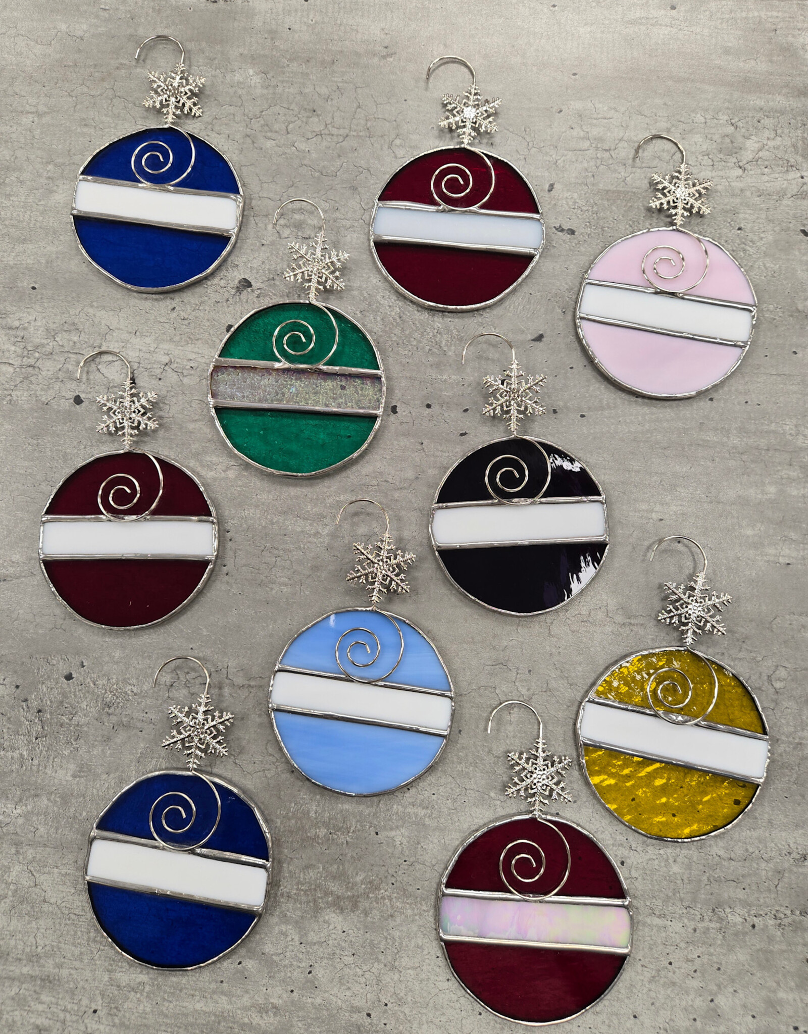 Stained Glass Christmas Ball Ornament