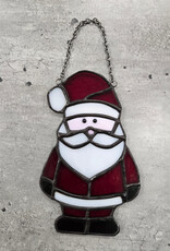 Stained Glass Santa Ornament