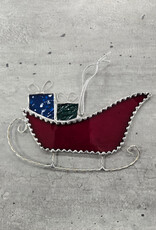 Stained Glass Sleigh Ornament