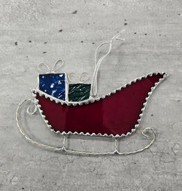 Stained Glass Sleigh Ornament