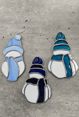 Stained Glass Snowman Ornament - no face