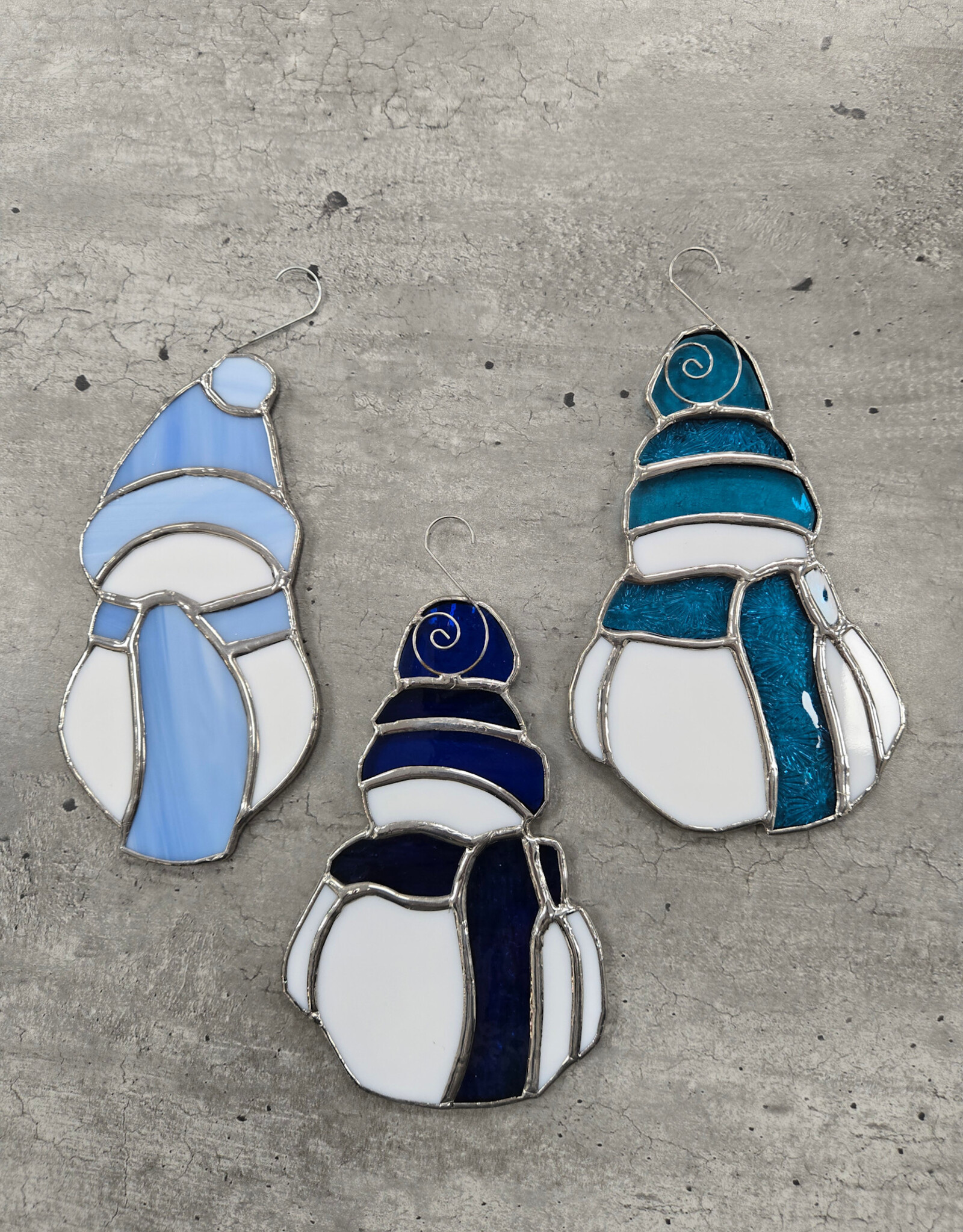 Stained Glass Snowman Ornament - no face