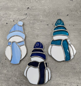 Stained Glass Snowman Ornament - no face