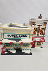 Department 56 Original Snow Village Super Suds Laundromat - Lighted