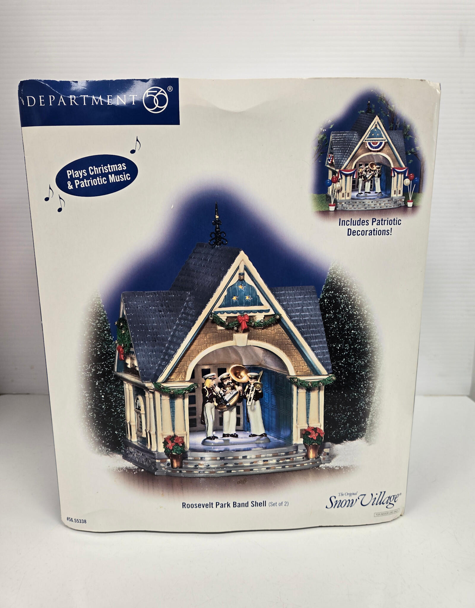 Department 56 Original Snow Village Roosevelt Park Band Shell lights/music