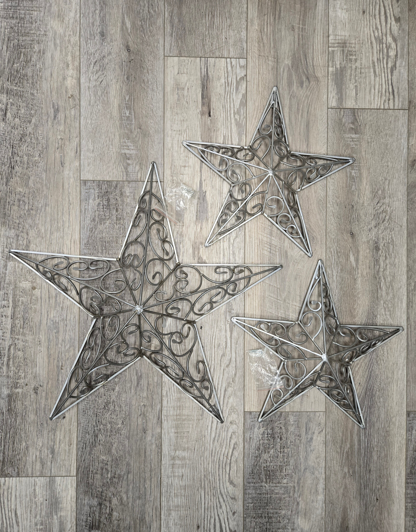 Set of 3 Decorative Metal Stars