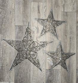 Set of 3 Decorative Metal Stars