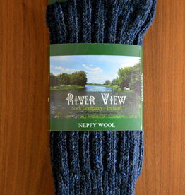 Ladies Neppy Wool Socks - Navy