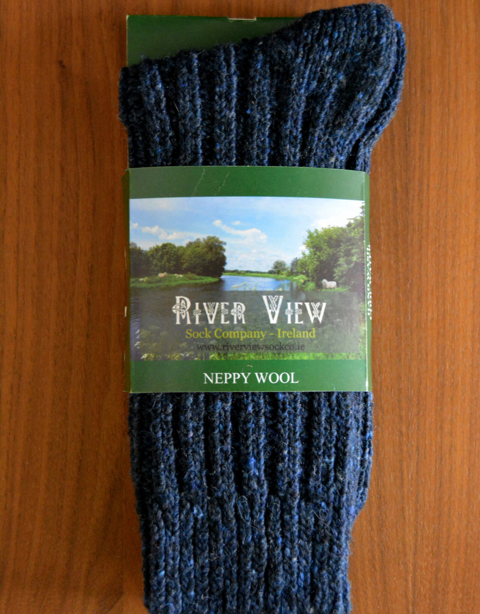 Men's Neppy Wool Socks - Navy