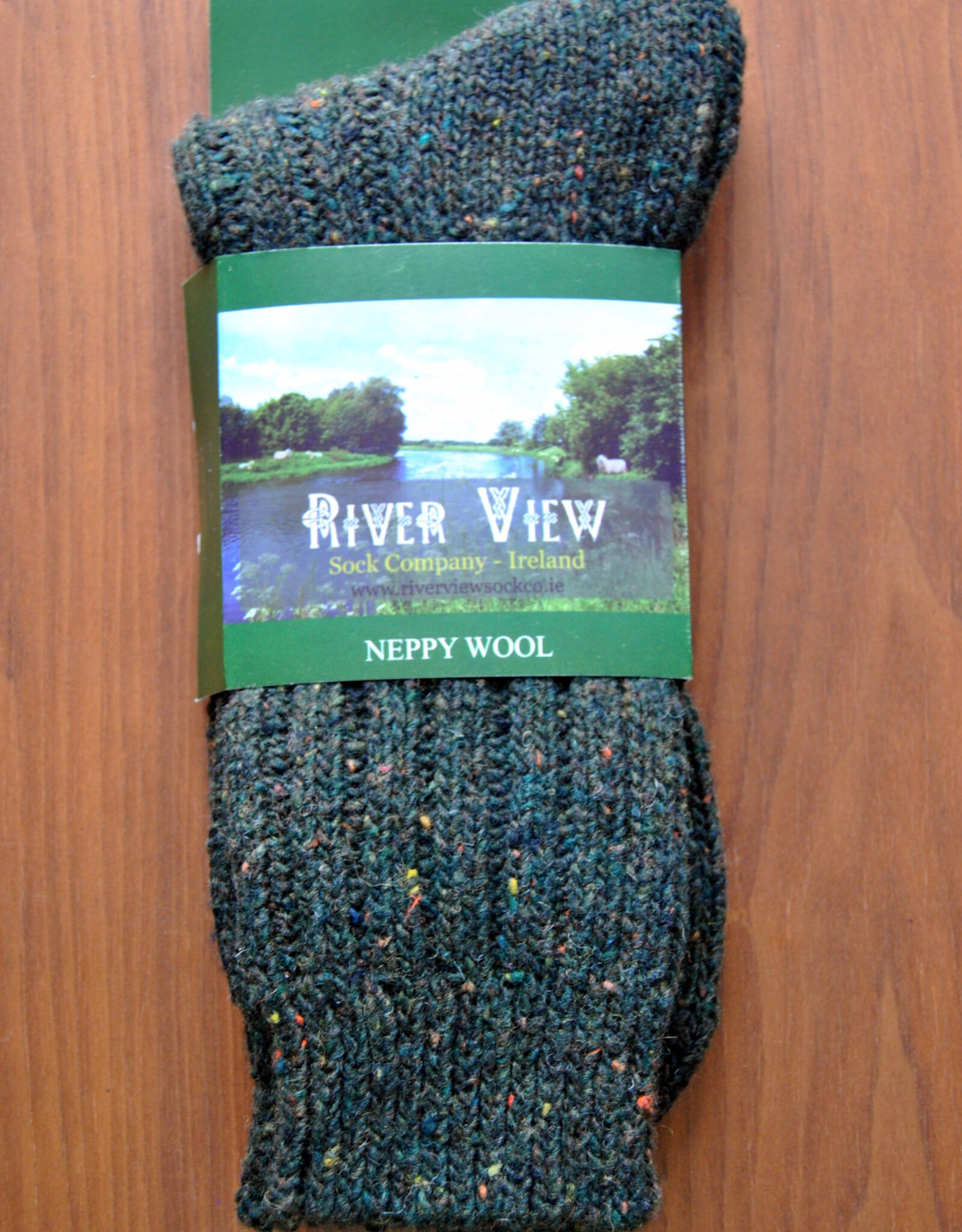 Men's Neppy Wool Socks - Green