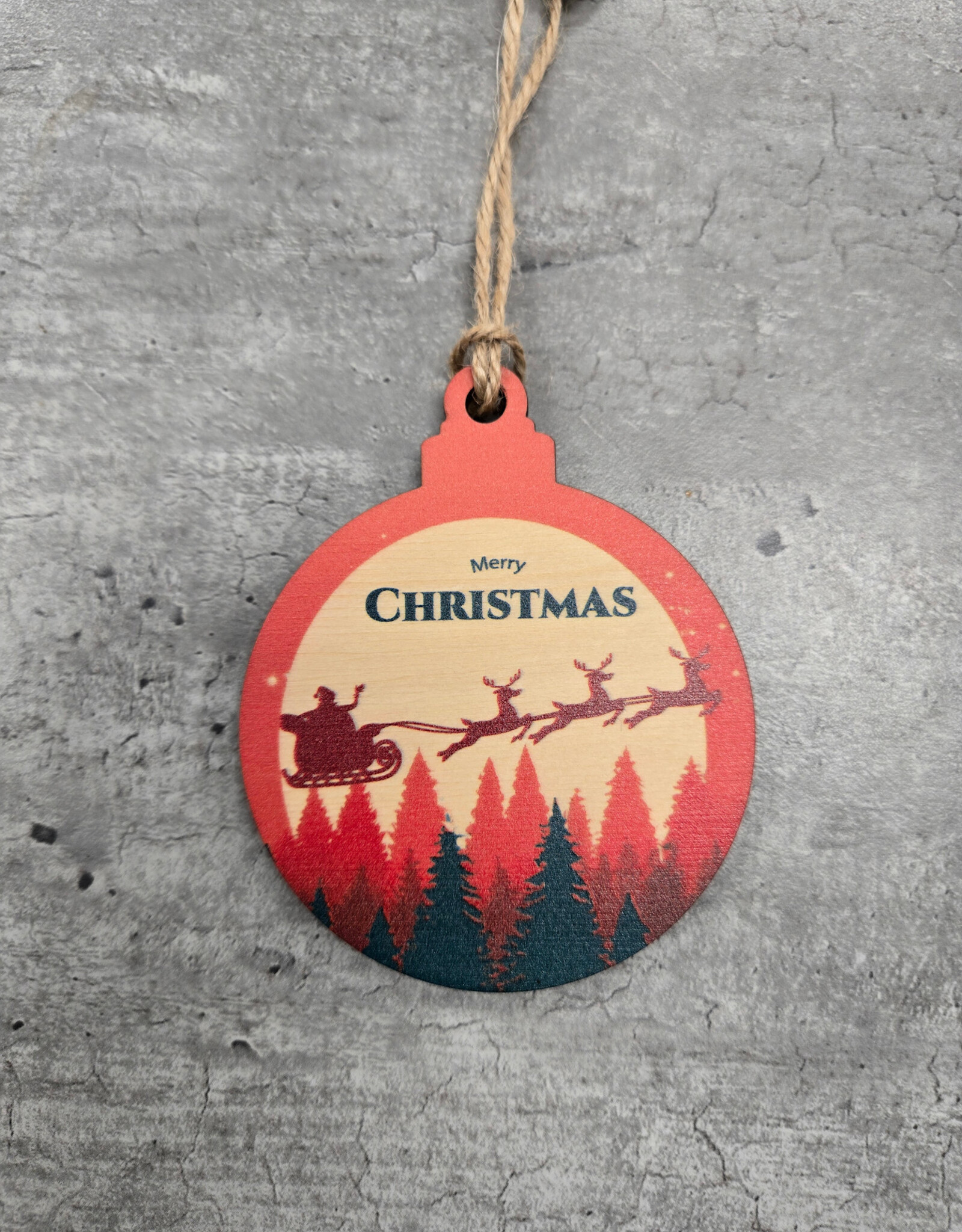 Wood Ornament OR-21 Merry Christmas Santa