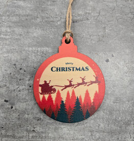 Wood Ornament OR-21 Merry Christmas Santa