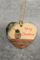 Wood Ornament OR-42 Merry Christmas Bird
