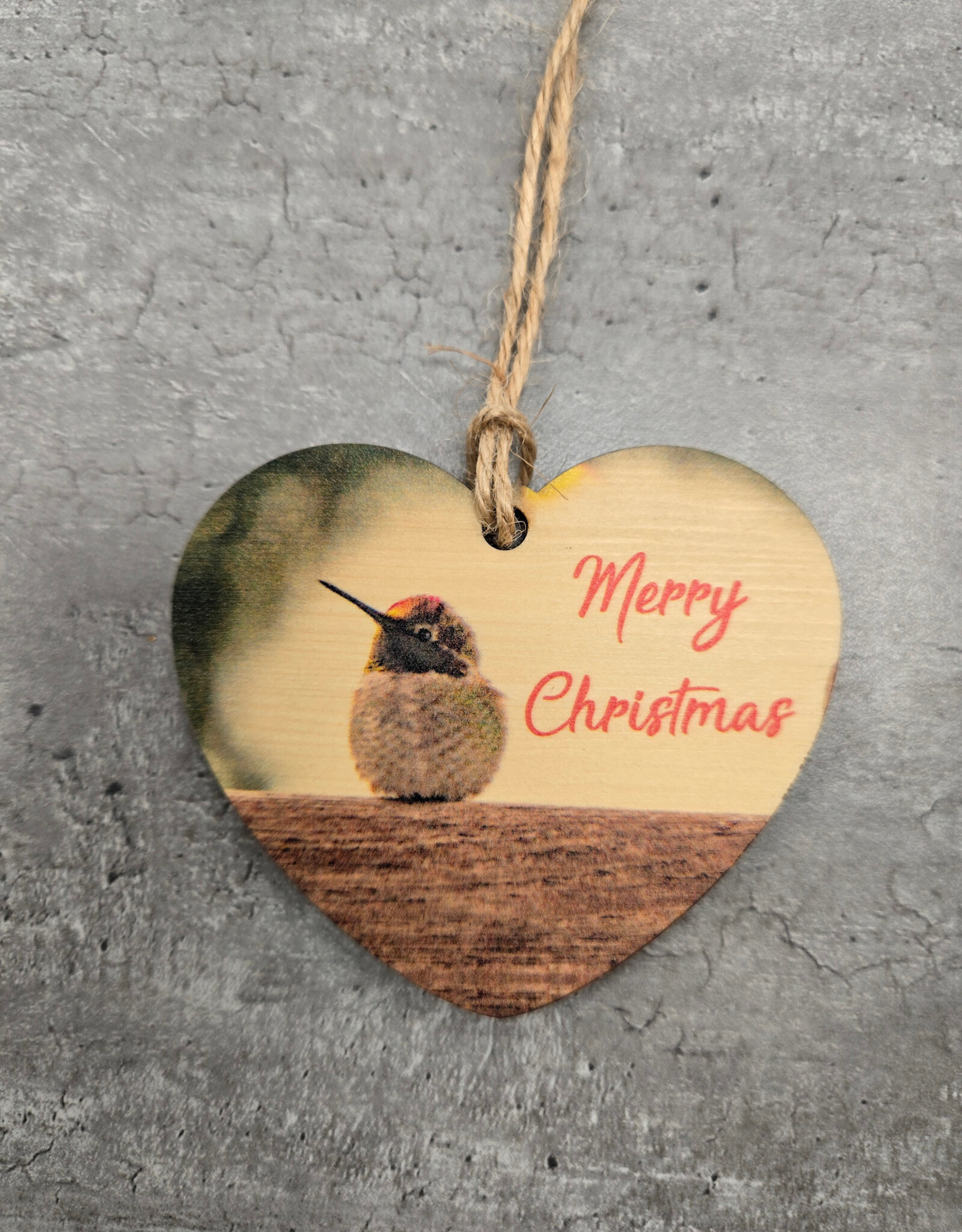 Wood Ornament OR-42 Merry Christmas Bird