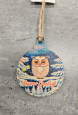 Wood Ornament OR-57 Season's Greetings Owl