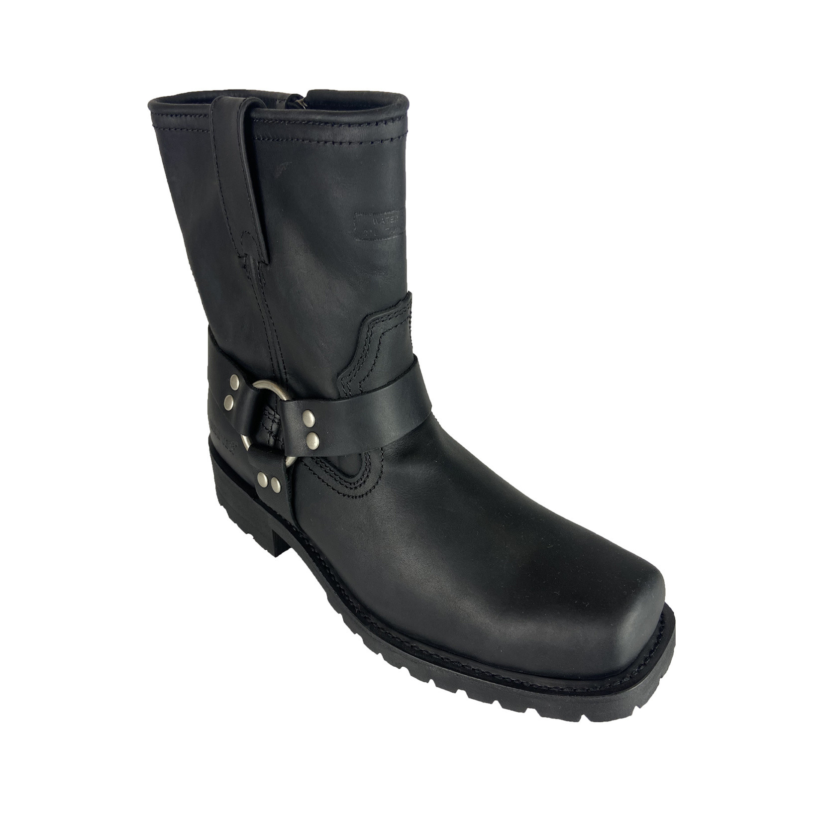 Mens harness shop boots with zipper