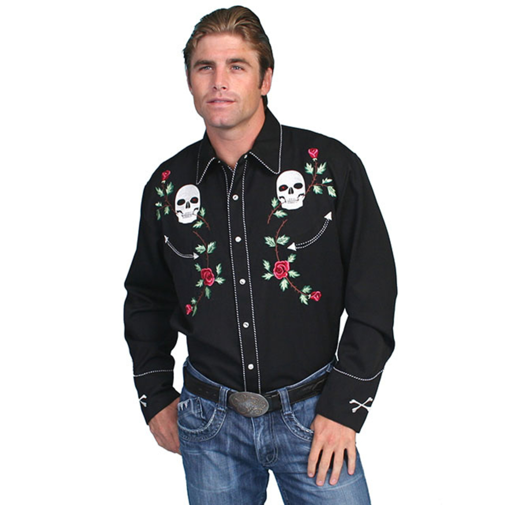 Men's Scully Roses & Skulls P-771