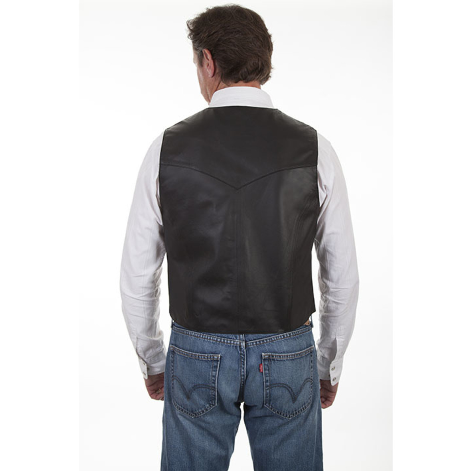 Men's Scully Black Leather Vest 507 - 144