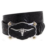 Leegin Justin classic Longhorn Belt Black C11193