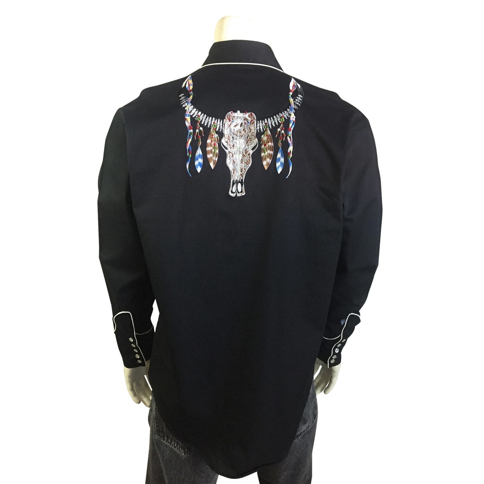 Men's Rockmount Steer Skull Feather Embroidery 6841