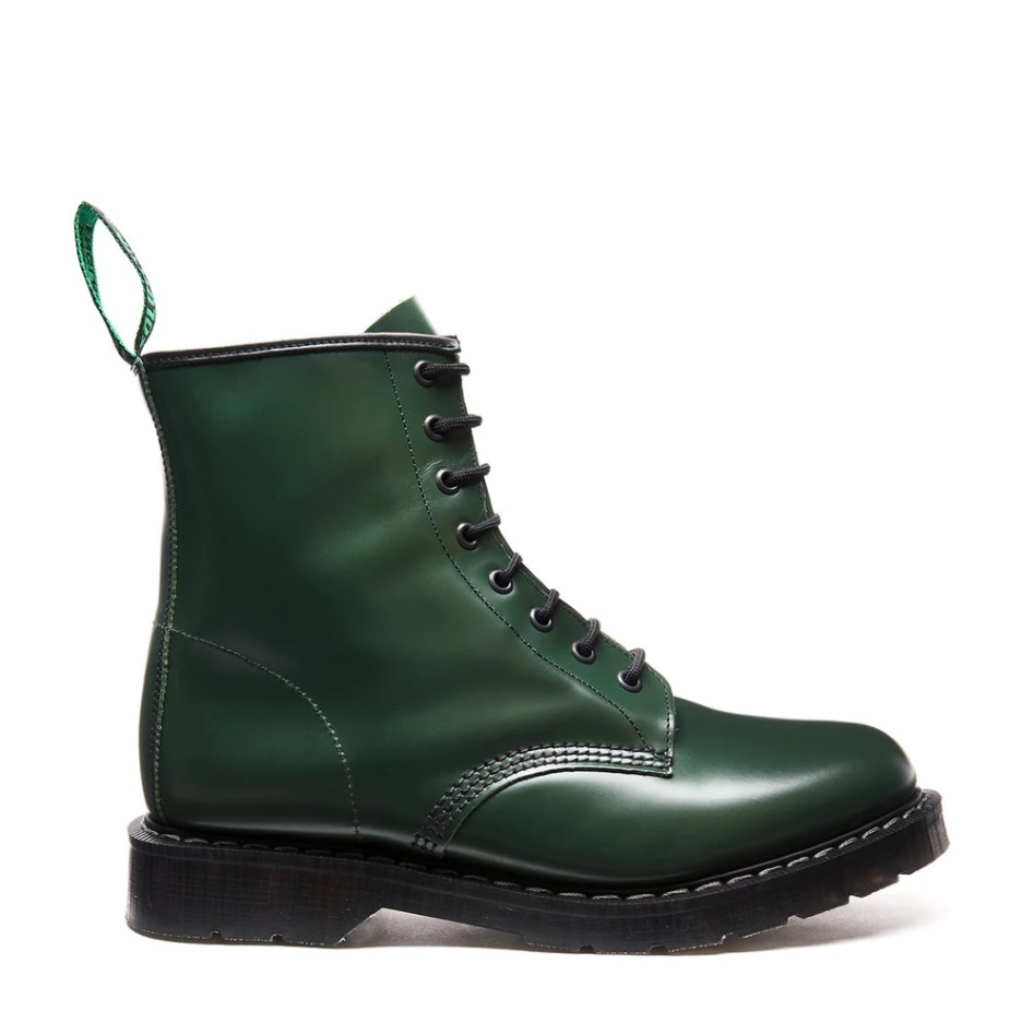 Solovair Green High Shine 8 Eyelet Derby Boot s8551GNG Chester Boot Shop