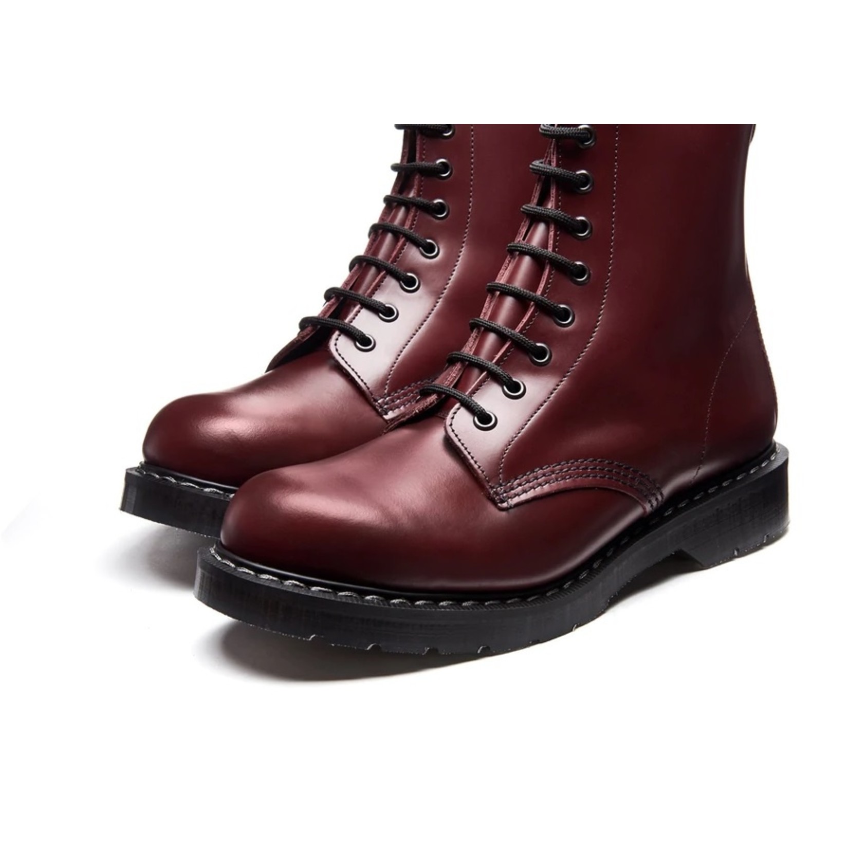 SOLOVAIR Solovair Oxblood High Shine 8 Eyelet Derby Boot S8-551-OX-G