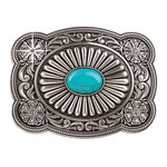 M & F Turquoise Stone Fanned Buckle 37974