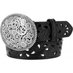 Leegin Pierced Filigree Trophy Belt Black C50023