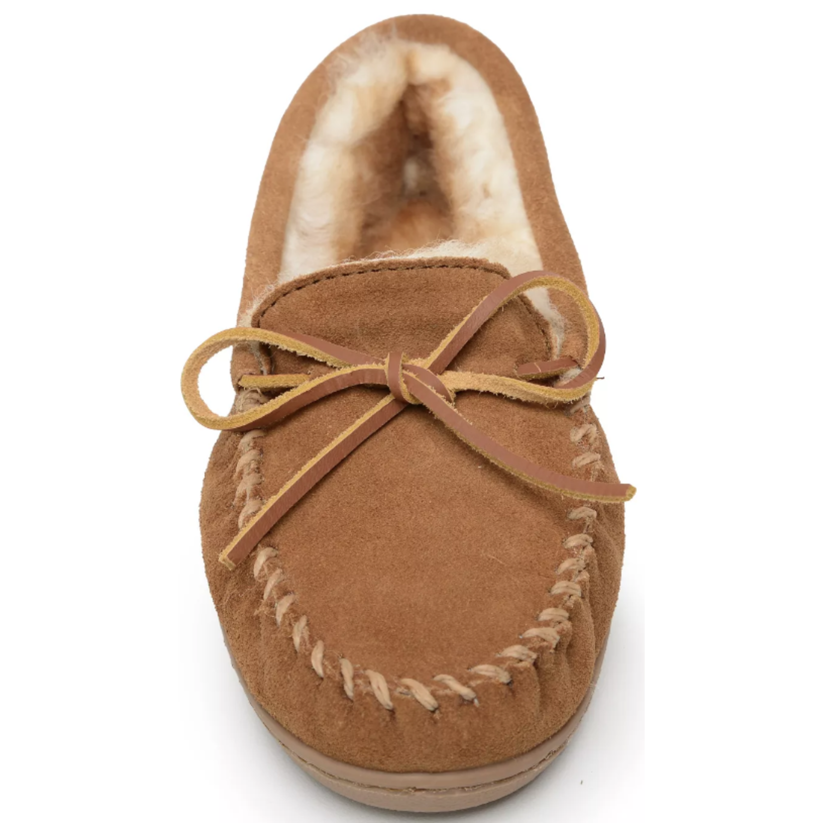 Minnetonka Women's Sheepskin Hardsole Moc Brown 3341