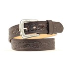 Nocona Hand Tooled Western Belt Black